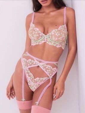 For Love & Lemons Tutti Frutti Shimmer Garter Belt